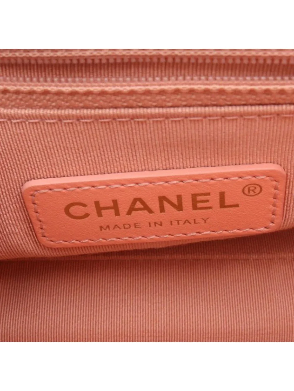Chanel Shoulder Bag Quilted Logo Pink Lambskin Chain